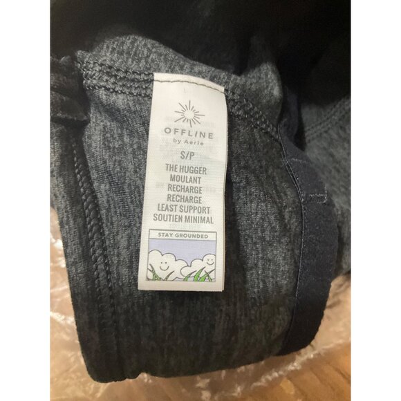 NWT Offline By Aerie The Hugger Longline Racerback Charcoal Sports Bra   Size Sm - Picture 11 of 12
